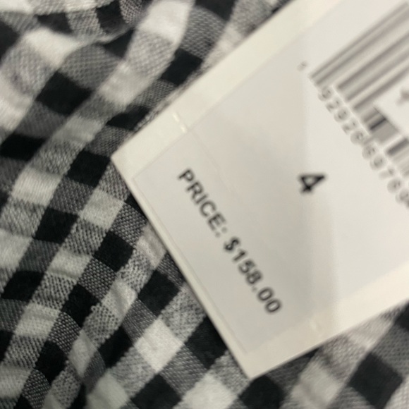 NWT Vineyard Vines Gingham Dress One Shoulder Black and White - Picture 6 of 6